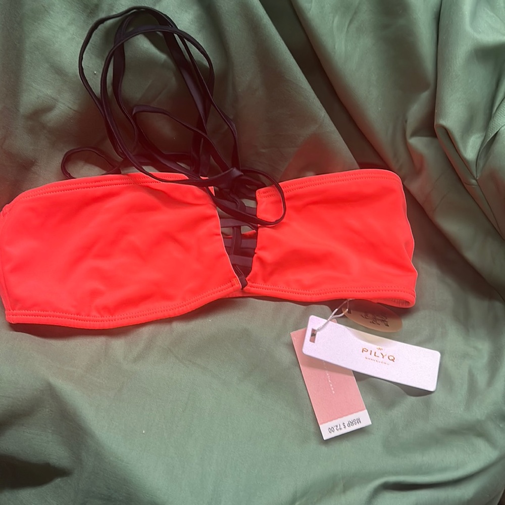 PILYQ Barcelona bikini top NWT orange (not red)